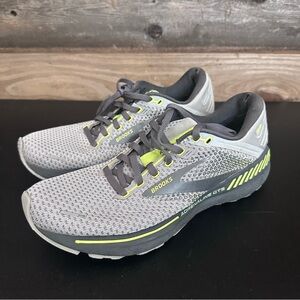 Brooks Adrenaline GTS 22 Men’s Size 8.5 Gray Neon Running Shoes Athleisure